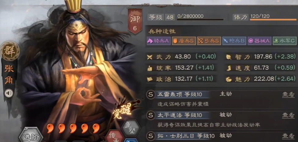 三国志战略版张角于吉带什么战法